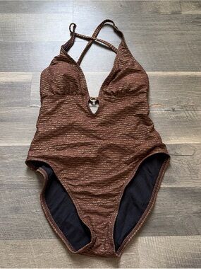 NEXT by Athena Women's Swimsuit‎ Brown & Gold Size 6